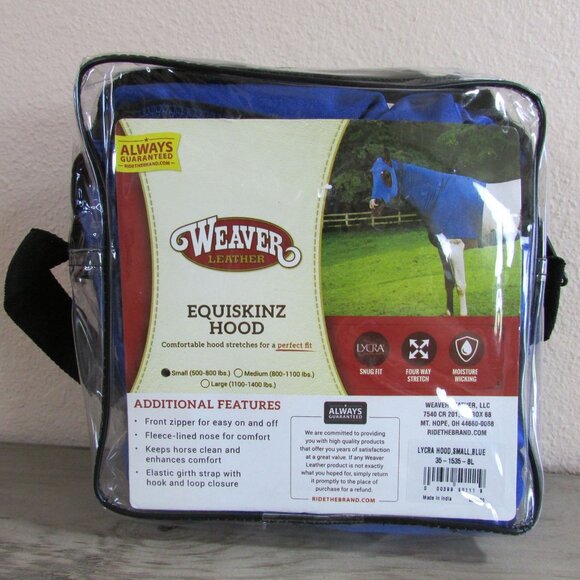 Weaver Small Equiskinz Lycra Hood Snug Fit Moisture Wicking Blue - Picture 2 of 3